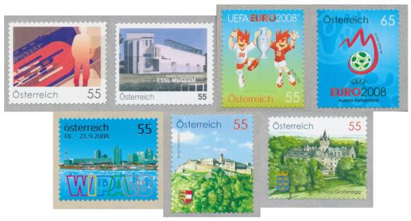 ANK 2661, 2701, 3734, 2735, 2789, 2817 and 2911 - 7 self-adhesive stamps