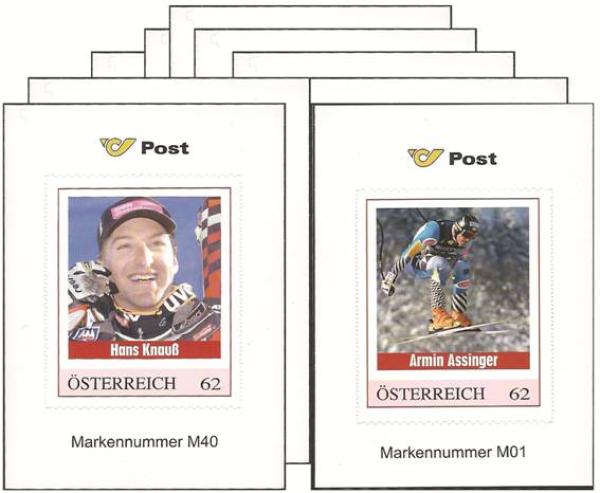 40 personalized stamps Skistars Austria