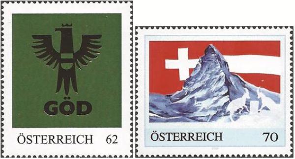 2 pers. stamps "GÖD" and "Switzerland"