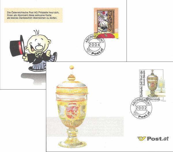 2 subscription postcards