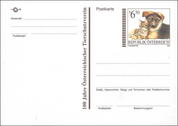 2 postcards "100 years of animal welfare"