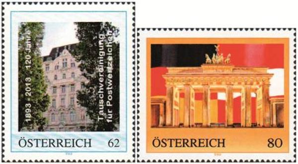 2 personalized stamps of swap association and open house