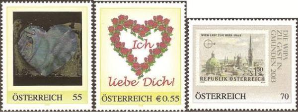 3 pieces of personalized stamps