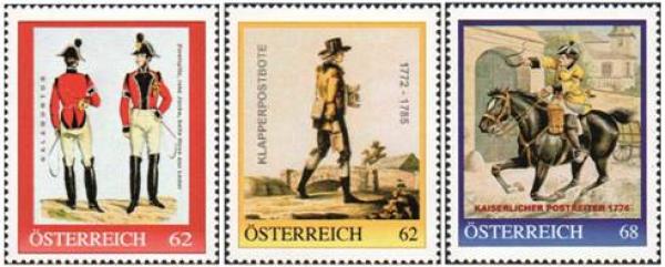 3 personalized stamps Postal History 1, 2 and 4