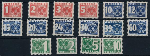 Portomarken 1935 ANK 0159-174 alle 16 Werte postfrisch