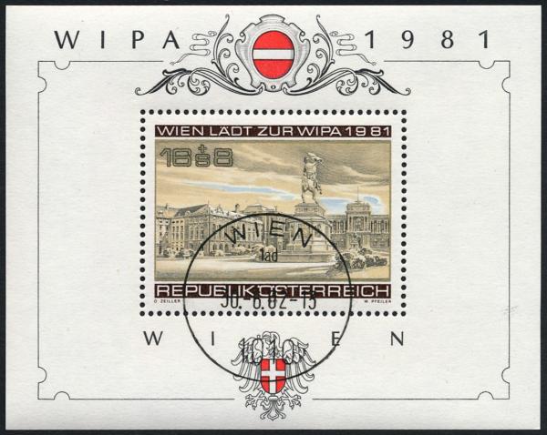 ANK 1696 "WIPA BLOCK 1981" gestempelt mit OT vom letztem Verwendungstag