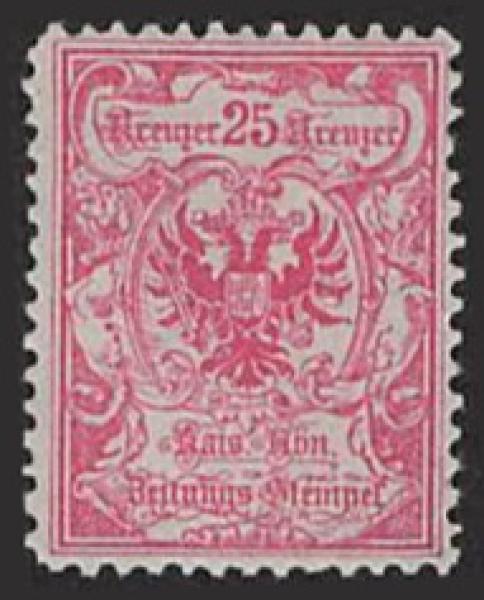 ANK ZST 009 B Zeitungstempelmarke 1890 25 Kreuzer