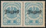 ANK (5) Pair of plate flaw stamps, Airmail 1922, not issued, PF (5) I. + PF (5) V.