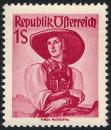 ANK 0905 – “Austrian Folk Costumes” – 1 Schilling red – mint never hinged