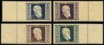 ANK 780 B - 783 B "Renner set from miniature sheets" 1946, each imperforate on Japan paper