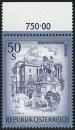 ANK 1601b Österreich 1998 – 50 Schilling „Schönes Österreich“ blaugrau – postfrisch mit Randziffer 750,00 und Foto-Kurzbefund