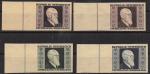 ANK 780 B – 783 B “Renner Set from Miniature Sheet” 1946, imperforate on Japan paper