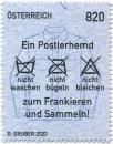 ANK 3703 Österreich 2022 – Postlerhemd – Selbstklebende Sondermarke aus recycelten Postuniformen