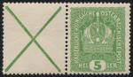 ANK 0186 x Imperial Crown 1916, value 5 Heller with St. Andrew’s Cross