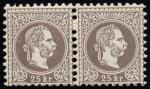 ANK 040 I b AUSTRIA, 1867; No. 40 I b **, gray lilac, in a horizontal pair