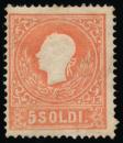 ANK LV 009 II a 5 SOLDI LOMBARDY-VENETIA, 1858/59 No. 9 II a *, (light) red, mint hinged