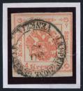 ANK LV 1 Lombardy–Venetia Newspaper Tax Stamp 4 Kreuzer Type I 1858