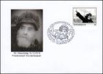 Envelope with personalized stamp for 90th birthday