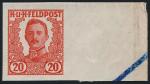 IField Post K.u.K. ANK VI U – Head Portrait of Emperor Karl 1918 imperforate right margin piece from imprimatur sheet