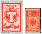 Parcel control stamps Land Tirol 20 Heller