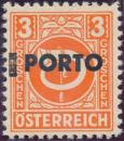 ANK 189 – Austria 1946 – Postage Due Stamp 3 Groschen with black overprint “PORTO” – certified by Wallner