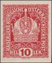 Single stamp 10 Heller imperforated